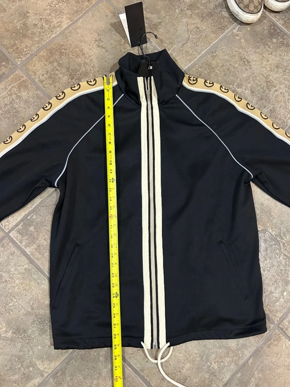 Men’s Gucci GG Ribbon Oversized Technical Jersey Track Jacket.  Size XL.